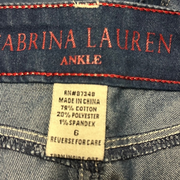 Sabrina Lauren Women's Denim Ankle Leggings Metal Buttons Pockets EUC Size S - Picture 2 of 12